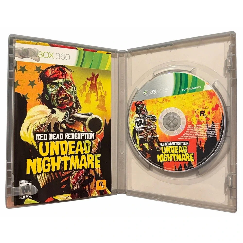 Red Dead Redemption Undead Nightmare Xbox 360 Platinum Hits w/Manual And Map
